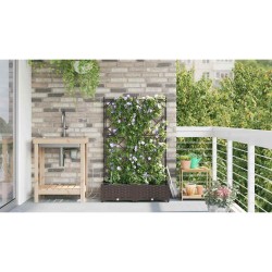 Cache-pot de jardin 2 pcs Marron Plastique 523726523726