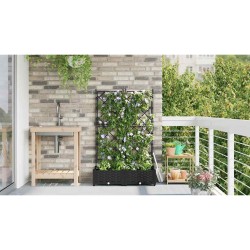 Cache-pot de jardin 2 pcs Noir 80 x 40 x 125,5 cm Plastique 523728523728