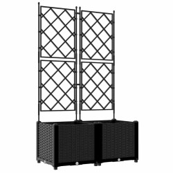 Cache-pot de jardin 2 pcs Noir 80 x 40 x 143 cm Plastique 523729523729