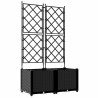 Cache-pot de jardin 2 pcs Noir 80 x 40 x 143 cm Plastique 523729523729