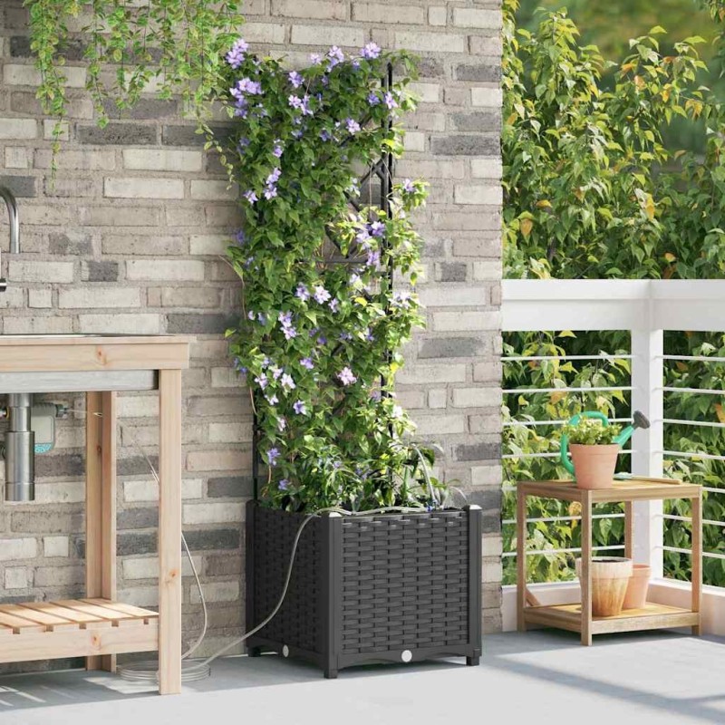 Cache-pot de jardin Noir 40 x 40 x 142 cm Plastique 523731523731