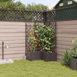 Cache-pot de jardin 3 pcs Marron Plastique 523732523732