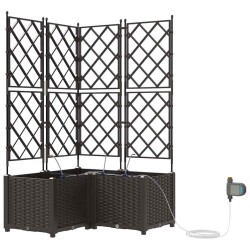 Cache-pot de jardin 3 pcs Marron Plastique 523732523732