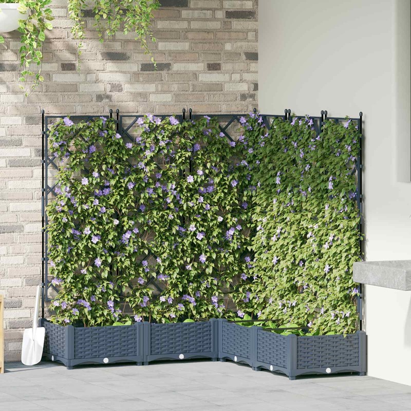 Cache-pot de jardin 5 pcs Gris 120 x 120 x 125,5 cm Plastique 523733523733