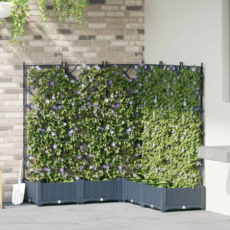 Cache-pot de jardin 5 pcs Gris 120 x 120 x 125,5 cm Plastique 523733523733