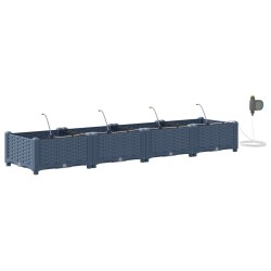 Cache-pot de jardin 4 pcs Gris 160 x 40 x 22 cm Plastique 523735523735