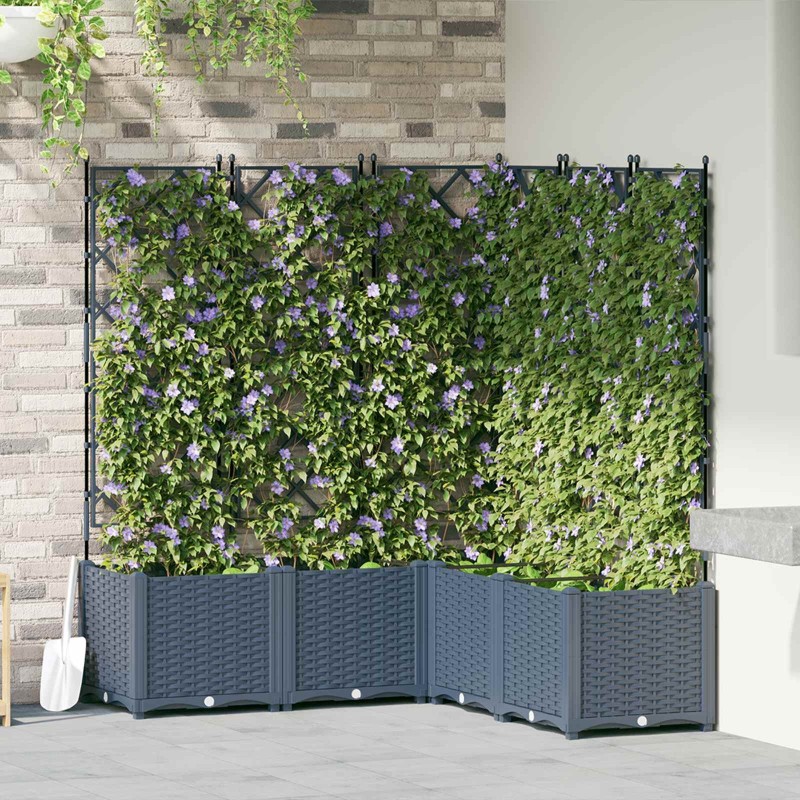 Cache-pot de jardin 5 pcs Gris 120 x 120 x 143 cm Plastique 523736523736