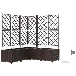 Cache-pot de jardin 5 pcs Marron Plastique 523738523738