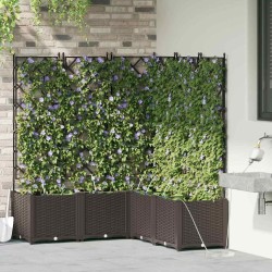 Cache-pot de jardin 5 pcs Marron Plastique 523738523738