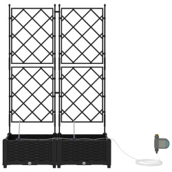 Cache-pot de jardin 2 pcs Noir Plastique 523739523739
