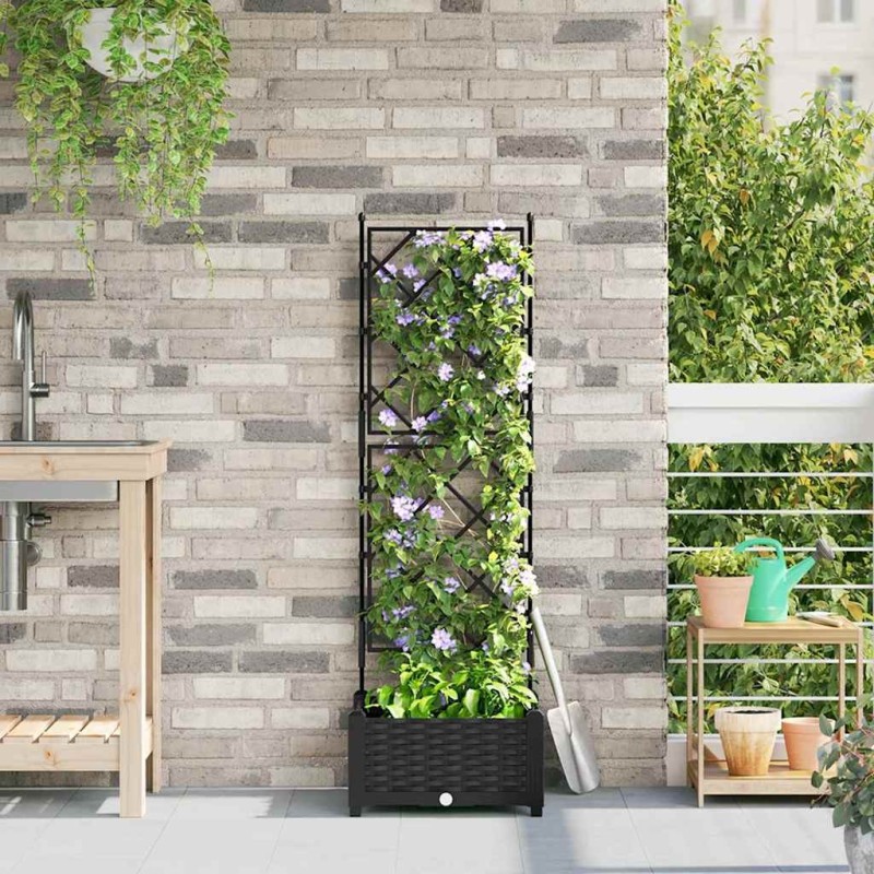 Cache-pot de jardin Noir 40 x 40 x 125,5 cm Plastique 523741523741