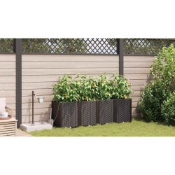 Cache-pot de jardin 4 pcs Marron Plastique 523742523742