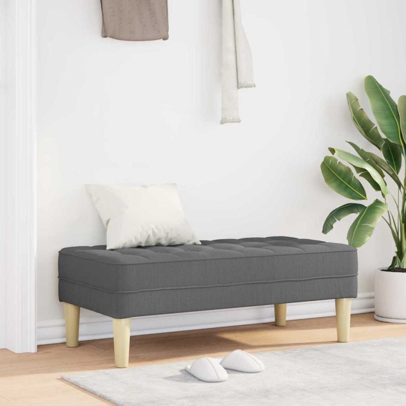 banc avec coussin Gris foncé 113 x 57 x 39 cm tissu 523750523750