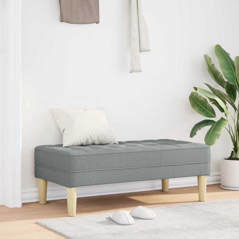 banc avec coussin Gris clair 113 x 57 x 39 cm tissu 523754523754