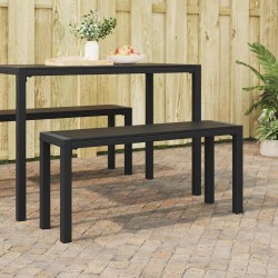 Banc de jardin Noir 100 x 28 x 45cm Acier 523755523755