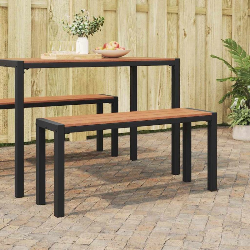 Banc de jardin Marron 100 x 28 x 45cm Acier 523756523756