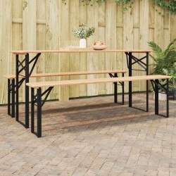 Pied de Table à Bière 2 pcs Noir 39 x 3 x 75 cm 523766523766