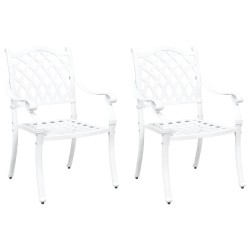 Chaise de jardin 2 pcs Blanc 56 x 55 x 92,5 cm Aluminium 523791523791