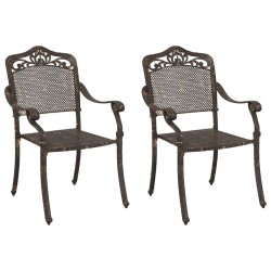 Chaise de jardin 2 pcs Bronze 55 x 55 x 92,5cm Aluminium 523792523792