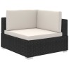 Salon de jardin 6 pcs avec coussins résine tressée noir 523820523820