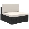 Salon de jardin 6 pcs avec coussins résine tressée noir 523820523820