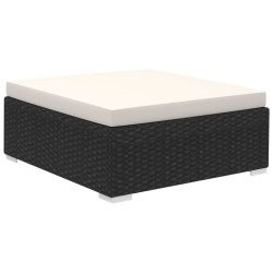 Salon de jardin 6 pcs avec coussins résine tressée noir 523820523820