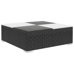 Salon de jardin 6 pcs avec coussins résine tressée noir 523820523820