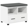 Banc d'entrée Blanc 60 x 38 x 46 cm Bois Ingénierie et Tissu 523857523857