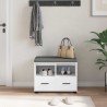 Banc d'entrée Blanc 60 x 38 x 46 cm Bois Ingénierie et Tissu 523857523857