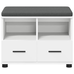 Banc d'entrée Blanc 60 x 38 x 46 cm Bois Ingénierie et Tissu 523857523857