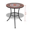Table de bistro Terre cuite et blanc 60 cm Mosaïque 523863523863