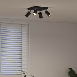Spot de plafond avec des projecteurs Noir 26 x 26 x 16 cm Métal 523871523871