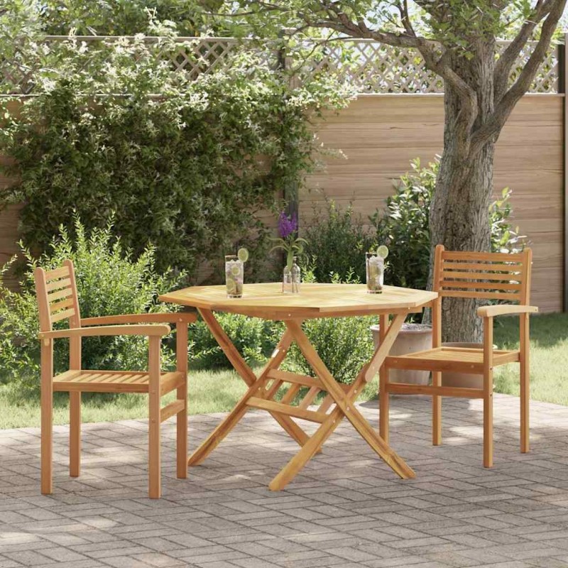 Chaise 2 pcs Marron 56 x 55 x 90,5 cm Bois de teck massif 523896523896