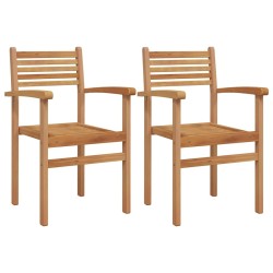 Chaise 2 pcs Marron 56 x 55 x 90,5 cm Bois de teck massif 523896523896