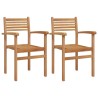 Chaise 2 pcs Marron 56 x 55 x 90,5 cm Bois de teck massif 523896523896
