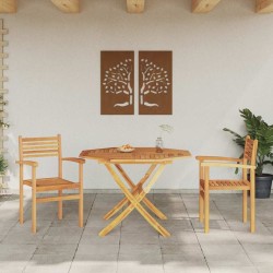 Chaise 2 pcs Marron 56 x 55 x 90,5 cm Bois de teck massif 523896523896