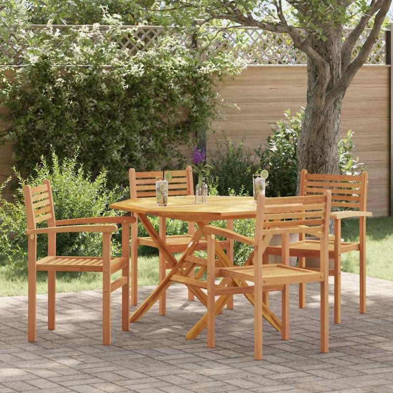 Chaise 4 pcs Marron 56 x 55 x 90,5 cm Bois de teck massif 523906523906
