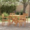 Chaise 4 pcs Marron 56 x 55 x 90,5 cm Bois de teck massif 523906523906