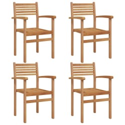 Chaise 4 pcs Marron 56 x 55 x 90,5 cm Bois de teck massif 523906523906