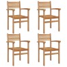 Chaise 4 pcs Marron 56 x 55 x 90,5 cm Bois de teck massif 523906523906
