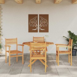 Chaise 4 pcs Marron 56 x 55 x 90,5 cm Bois de teck massif 523906523906