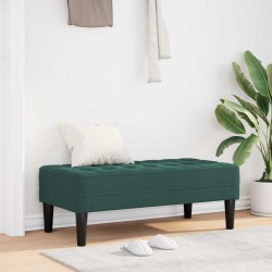 banc avec coussin Vert foncé 113 x 57 x 39 cm Velours 523923523923