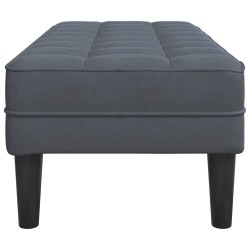 banc avec coussin Gris foncé 113 x 57 x 39 cm Velours 523924523924