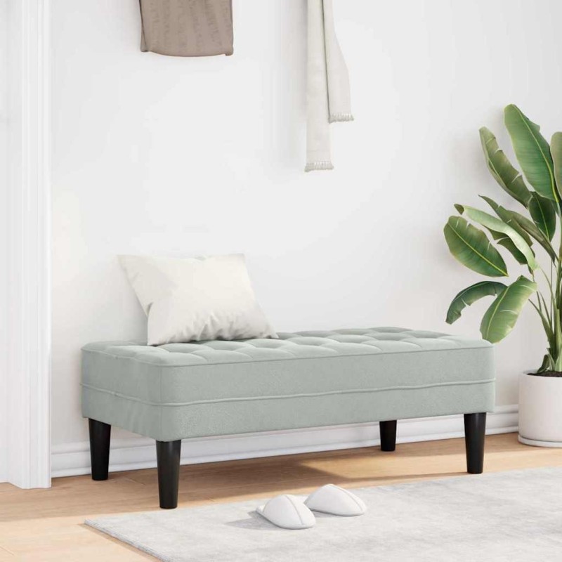 banc avec coussin Gris clair 113 x 57 x 39 cm Velours 523925523925