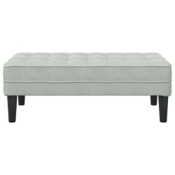 banc avec coussin Gris clair 113 x 57 x 39 cm Velours 523925523925