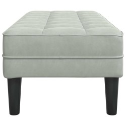 banc avec coussin Gris clair 113 x 57 x 39 cm Velours 523925523925