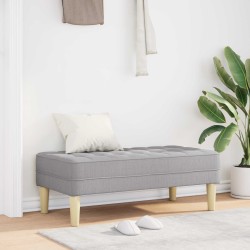 banc avec coussin Gris nuage 113 x 57 x 39 cm tissu 523928523928