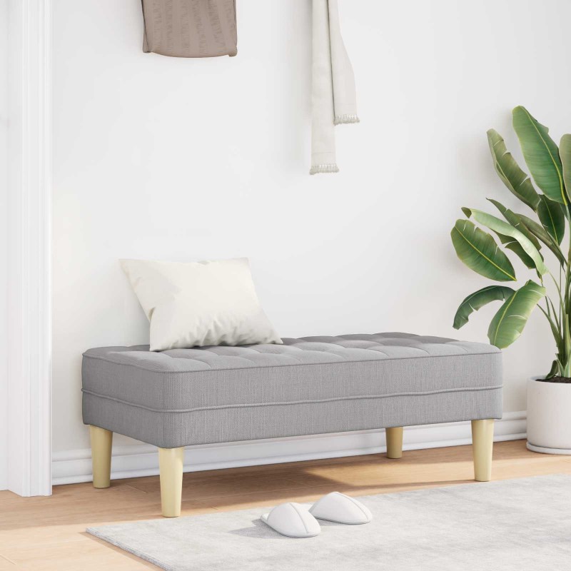 banc avec coussin Gris nuage 113 x 57 x 39 cm tissu 523928523928