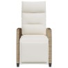 Chaise de jardin inclinable et table d'appoint beige polyrotin 523939523939