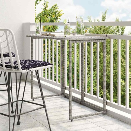 Table de jardin pliante gris 90 x 51 x 75 cm polyrotin 523941523941